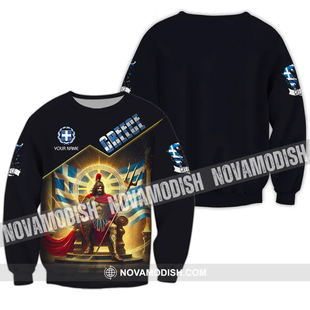 Unisex Shirt - Custom Text Shirt Greece Long Sleeve / S T-shirt