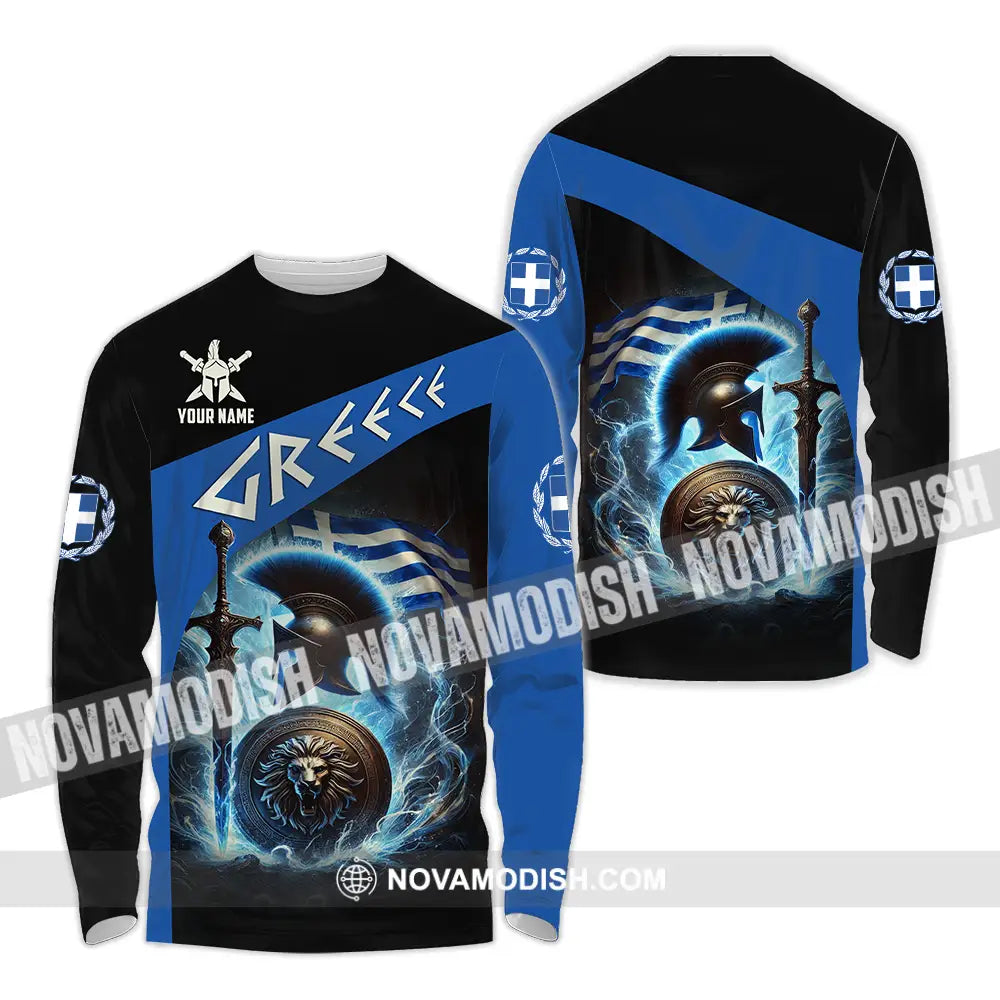 Unisex Shirt - Custom Text Shirt Greece Long Sleeve Shirt / S T-shirt
