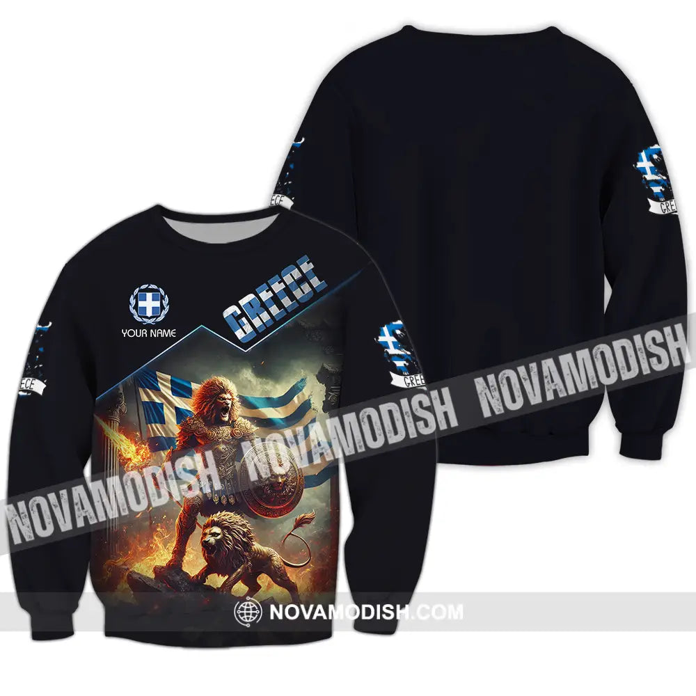 Unisex Shirt - Custom Text Shirt Greece Long Sleeve / S T-shirt