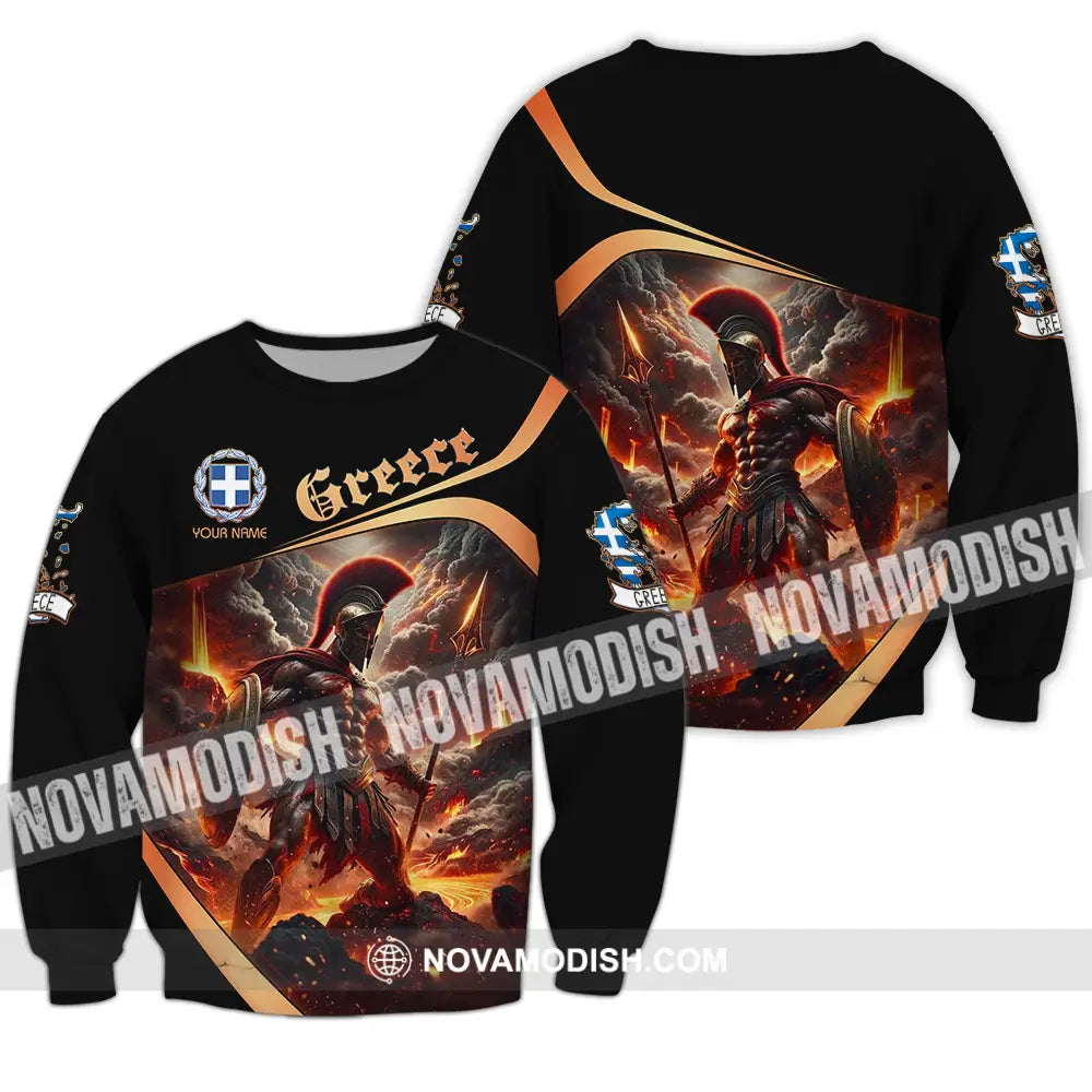 Unisex Shirt - Custom Text Shirt Greece Long Sleeve / S T-shirt