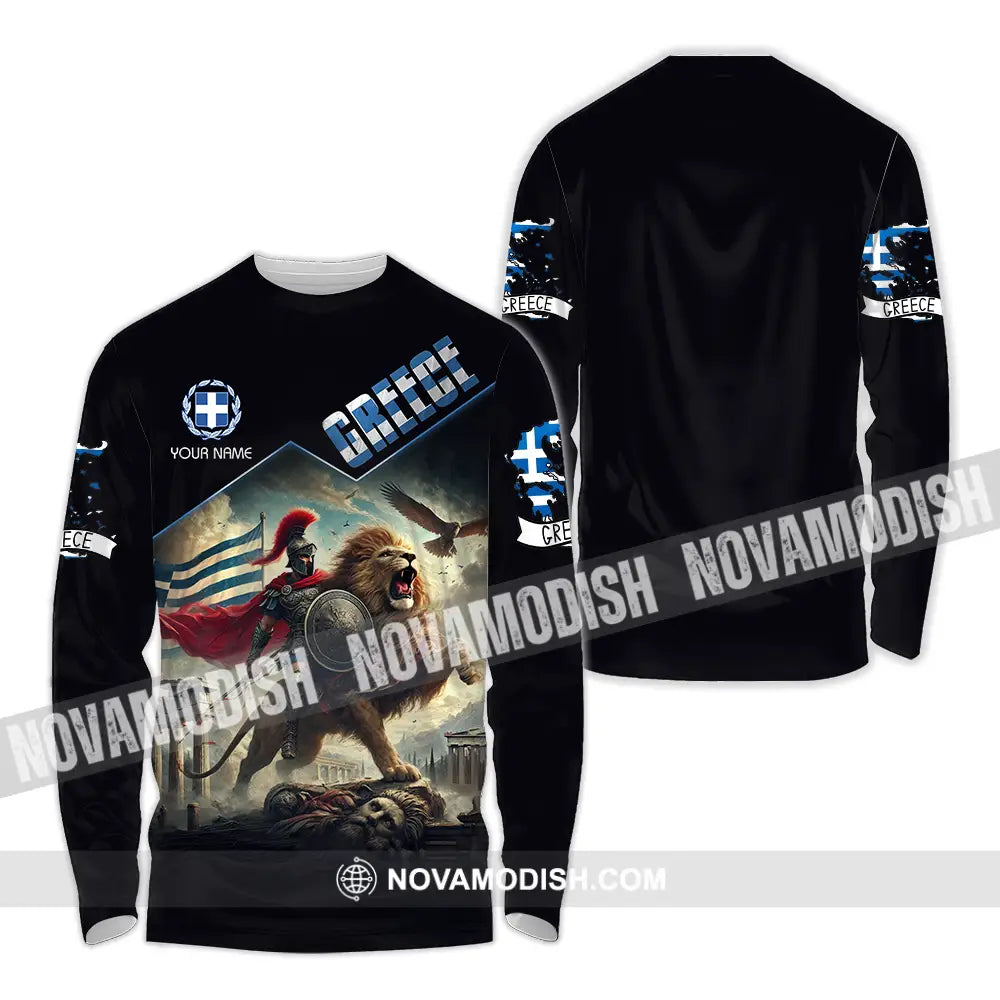 Unisex Shirt - Custom Text Shirt Greece Long Sleeve Shirt / S T-shirt