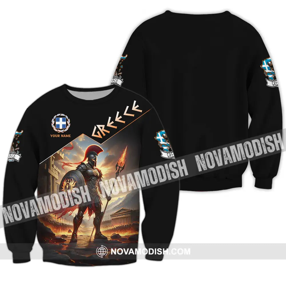 Unisex Shirt - Custom Text Shirt Greece Long Sleeve / S T-shirt