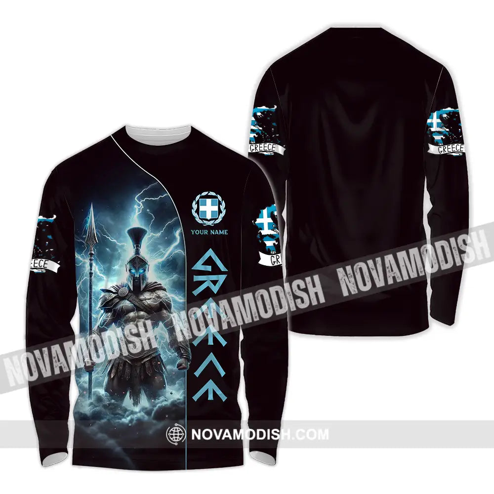 Unisex Shirt - Custom Text Shirt Greece Long Sleeve Shirt / S T-shirt