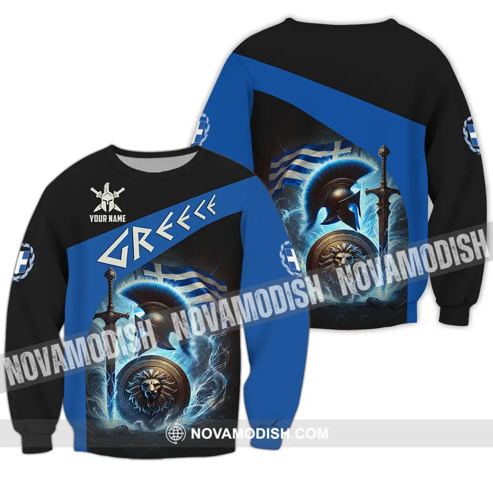 Unisex Shirt - Custom Text Shirt Greece Long Sleeve / S T-shirt