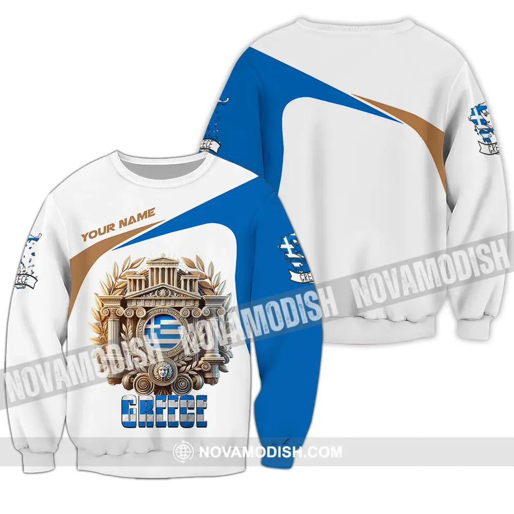Unisex Shirt - Custom Text Shirt Greece Long Sleeve / S T-shirt