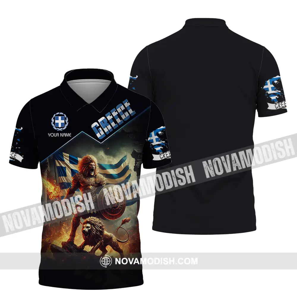 Unisex Shirt - Custom Text Shirt Greece Polo Shirt / S T-shirt