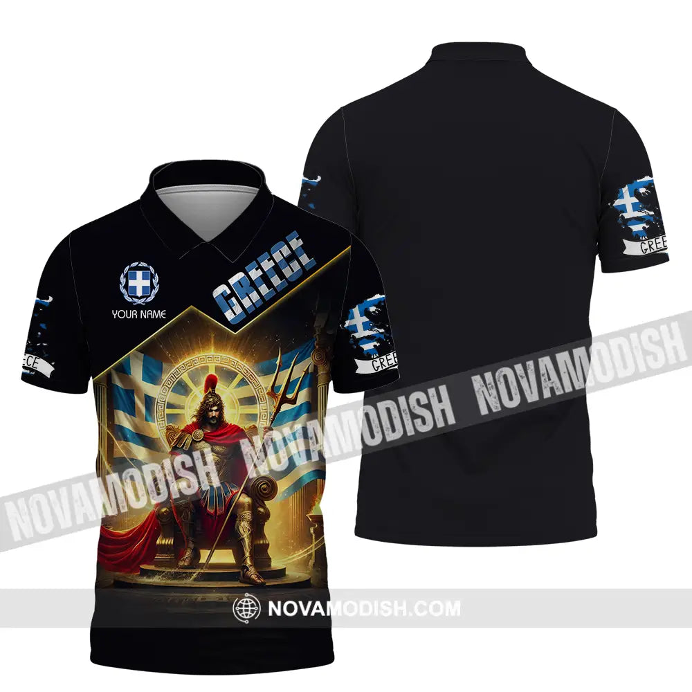 Unisex Shirt - Custom Text Shirt Greece Polo Shirt / S T-shirt