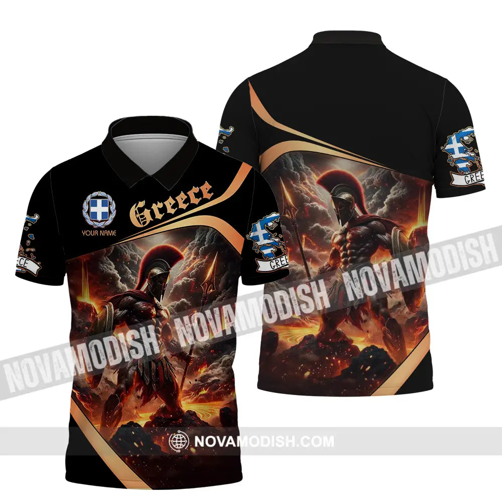 Unisex Shirt - Custom Text Shirt Greece Polo Shirt / S T-shirt