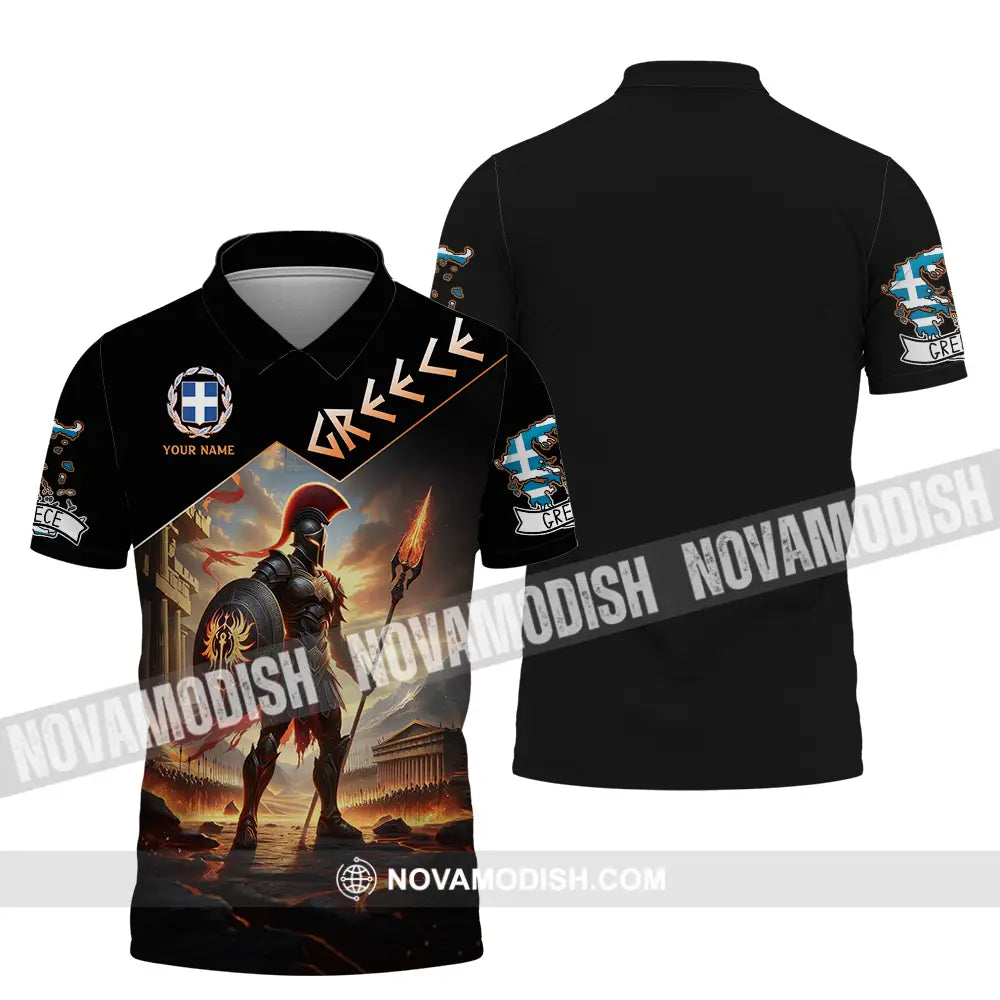 Unisex Shirt - Custom Text Shirt Greece Polo Shirt / S T-shirt