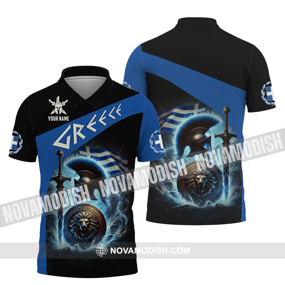 Unisex Shirt - Custom Text Shirt Greece Polo Shirt / S T-shirt