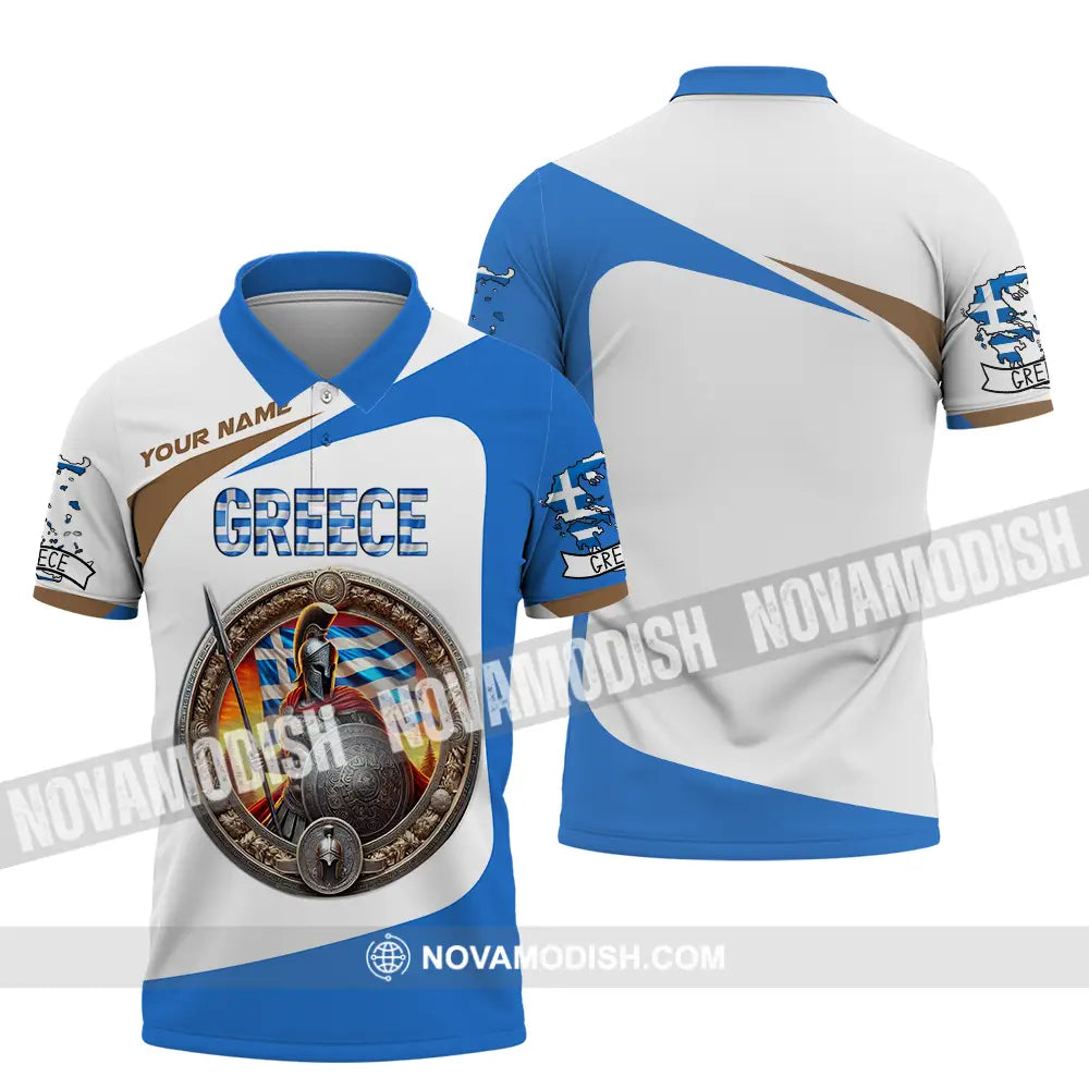 Unisex Shirt - Custom Text Shirt Greece Polo Shirt / S T-shirt