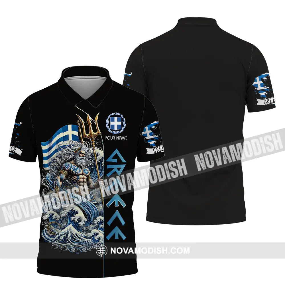 Unisex Shirt - Custom Text Shirt Greece Polo Shirt / S T-shirt