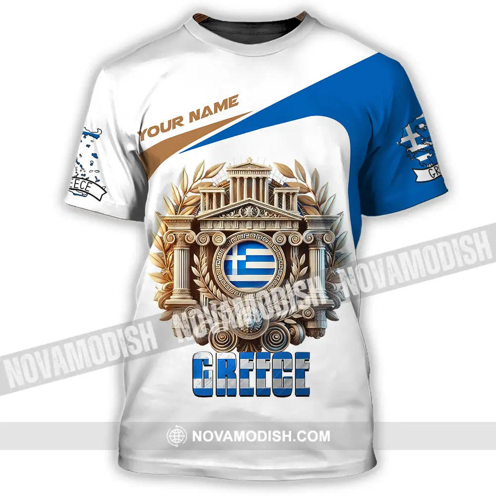 Unisex Shirt - Custom Text Shirt Greece T-Shirt / S T-shirt
