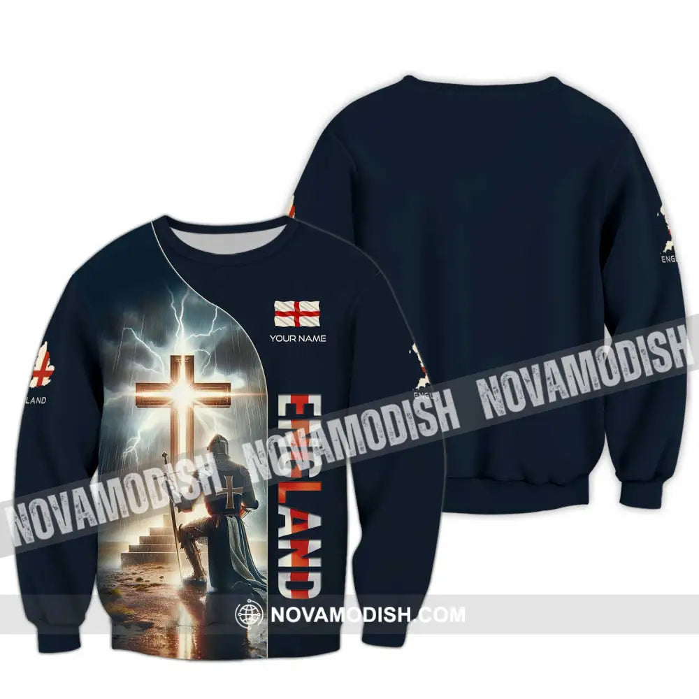 Unisex Shirt - Custom Text Guardian Of England Long Sleeve / S T-Shirt