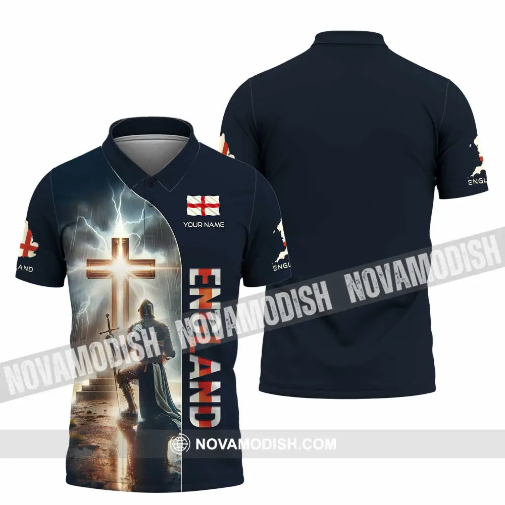 Unisex Shirt - Custom Text Guardian Of England Polo / S T-Shirt