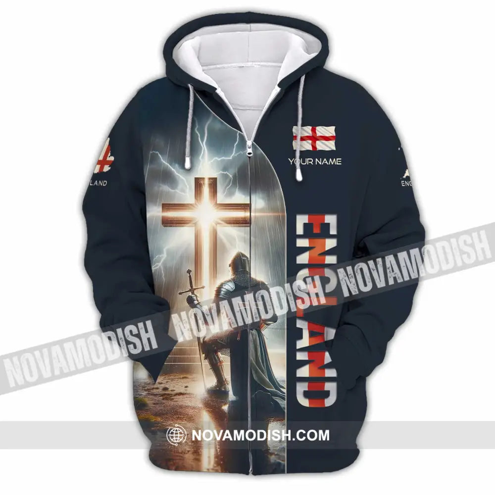 Unisex Shirt - Custom Text Guardian Of England Zipper Hoodie / S T-Shirt