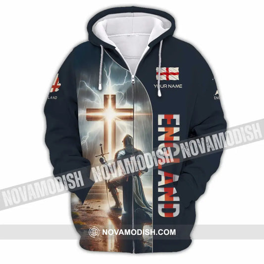 Unisex Shirt - Custom Text Guardian Of England Zipper Hoodie / S T-Shirt