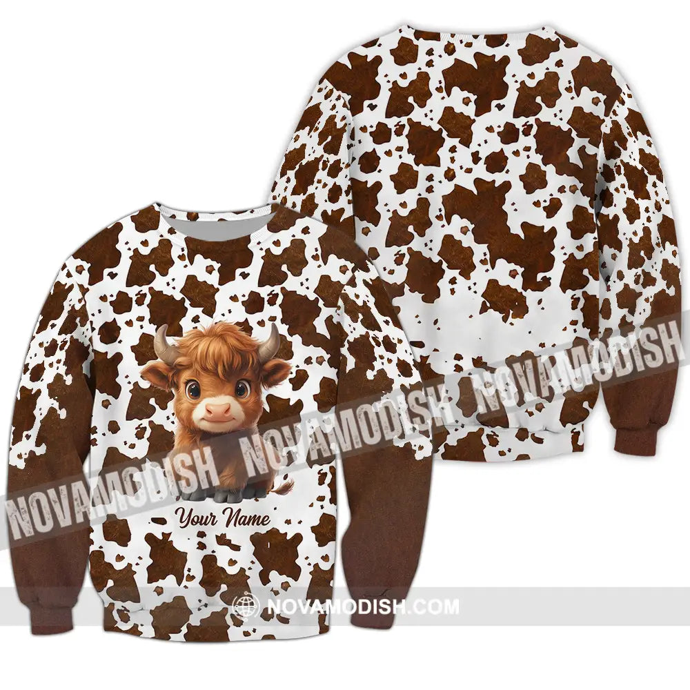 Unisex Shirt - Custom Text Shirt Highland Cow Shirt Long Sleeve / S T-shirt