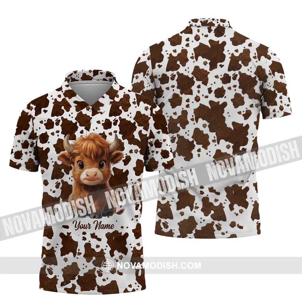 Unisex Shirt - Custom Text Shirt Highland Cow Shirt Polo Shirt / S T-shirt