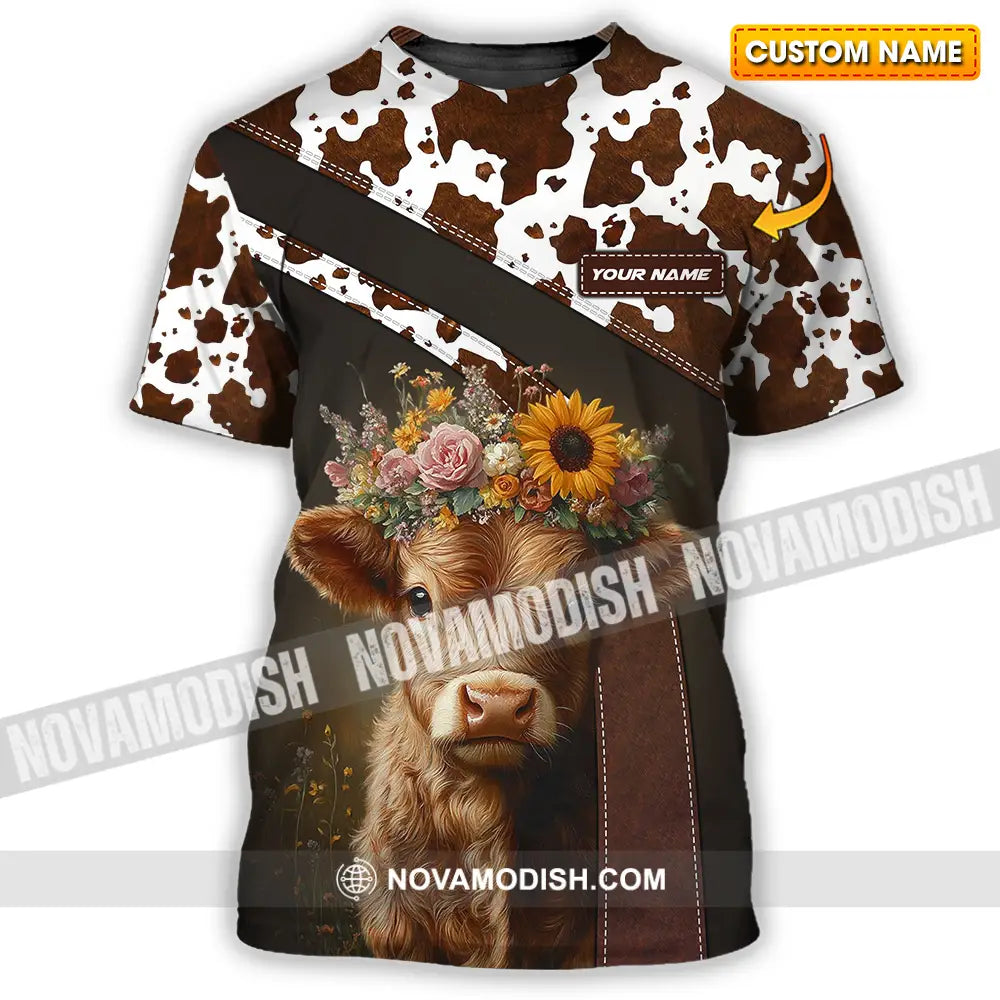 Unisex Shirt - Custom Text Shirt Highland Cow Shirt T-shirt