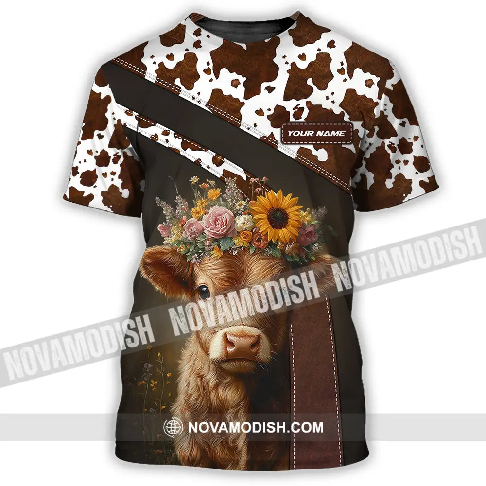 Unisex Shirt - Custom Text Shirt Highland Cow Shirt T-Shirt / S T-shirt
