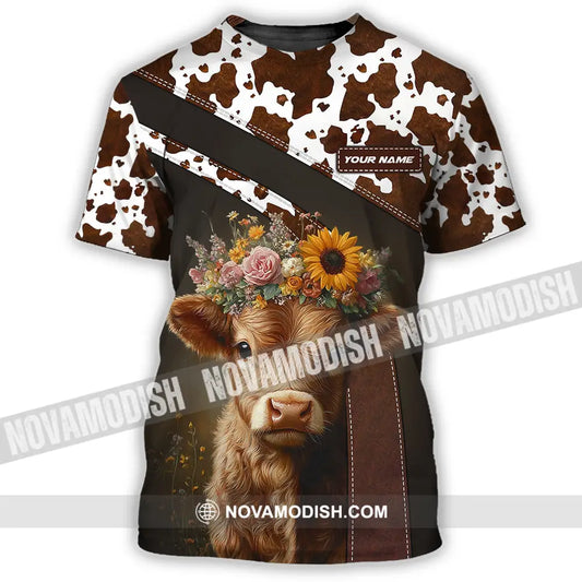 Unisex Shirt - Custom Text Shirt Highland Cow Shirt T-Shirt / S T-shirt