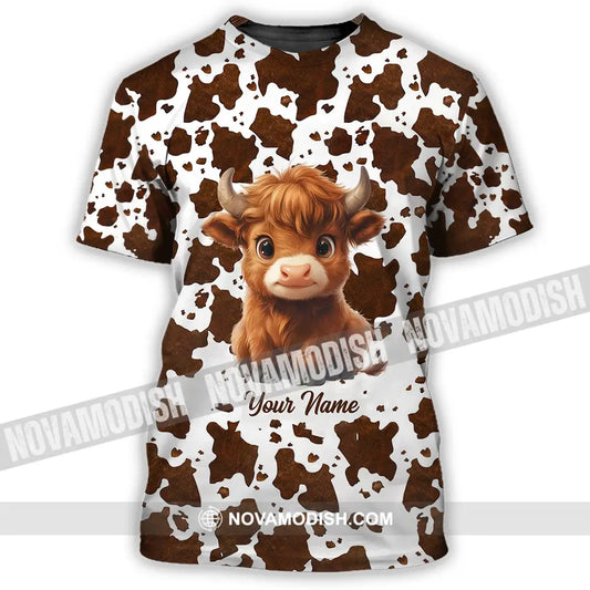 Unisex Shirt - Custom Text Shirt Highland Cow Shirt T-Shirt / S T-shirt