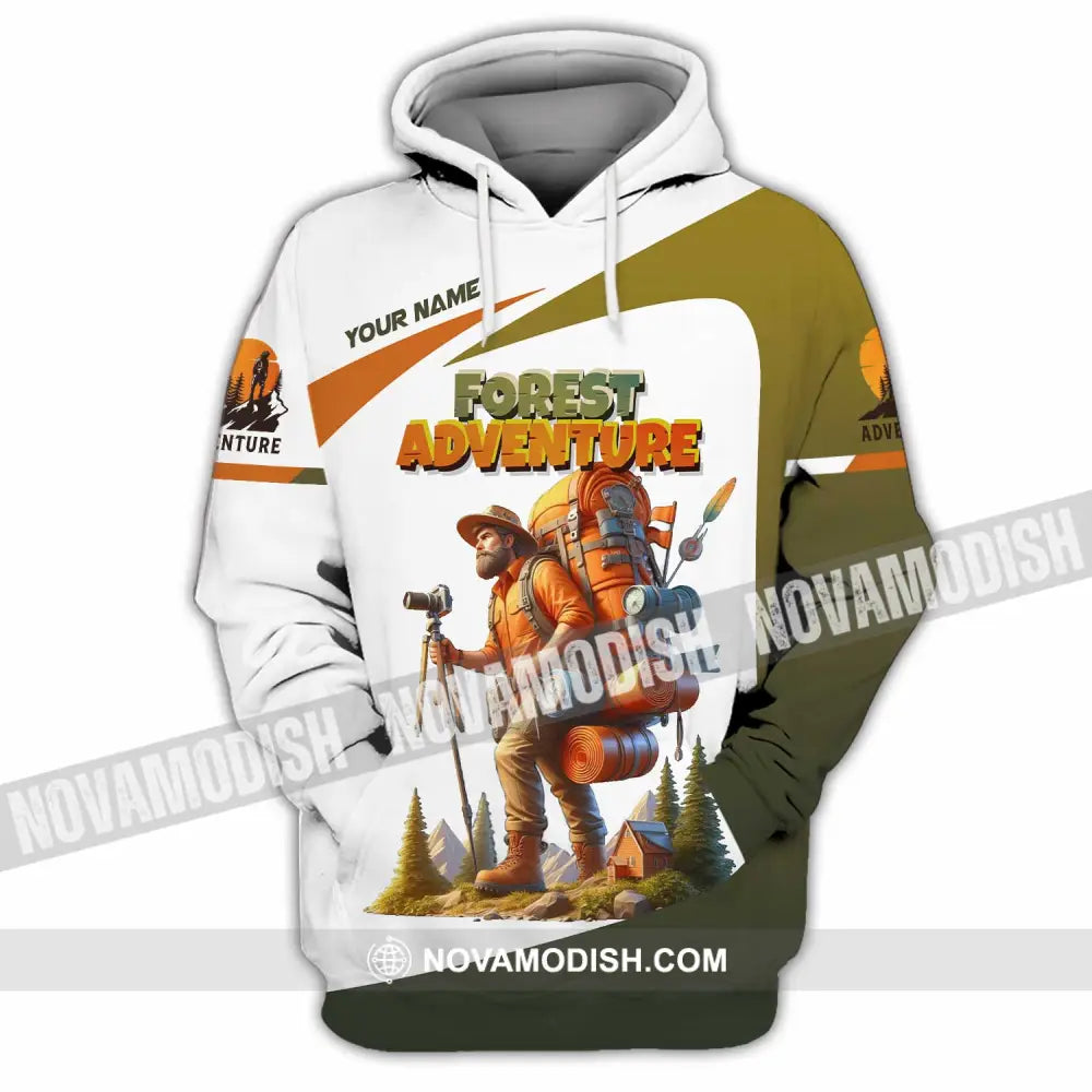 Unisex Shirt - Custom Text Shirt Hiking Forest Adventure Hoodie / S T-shirt
