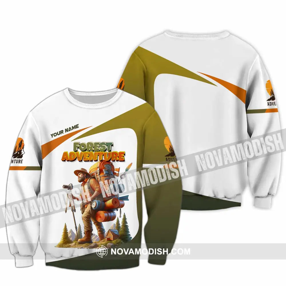 Unisex Shirt - Custom Text Shirt Hiking Forest Adventure Long Sleeve / S T-shirt