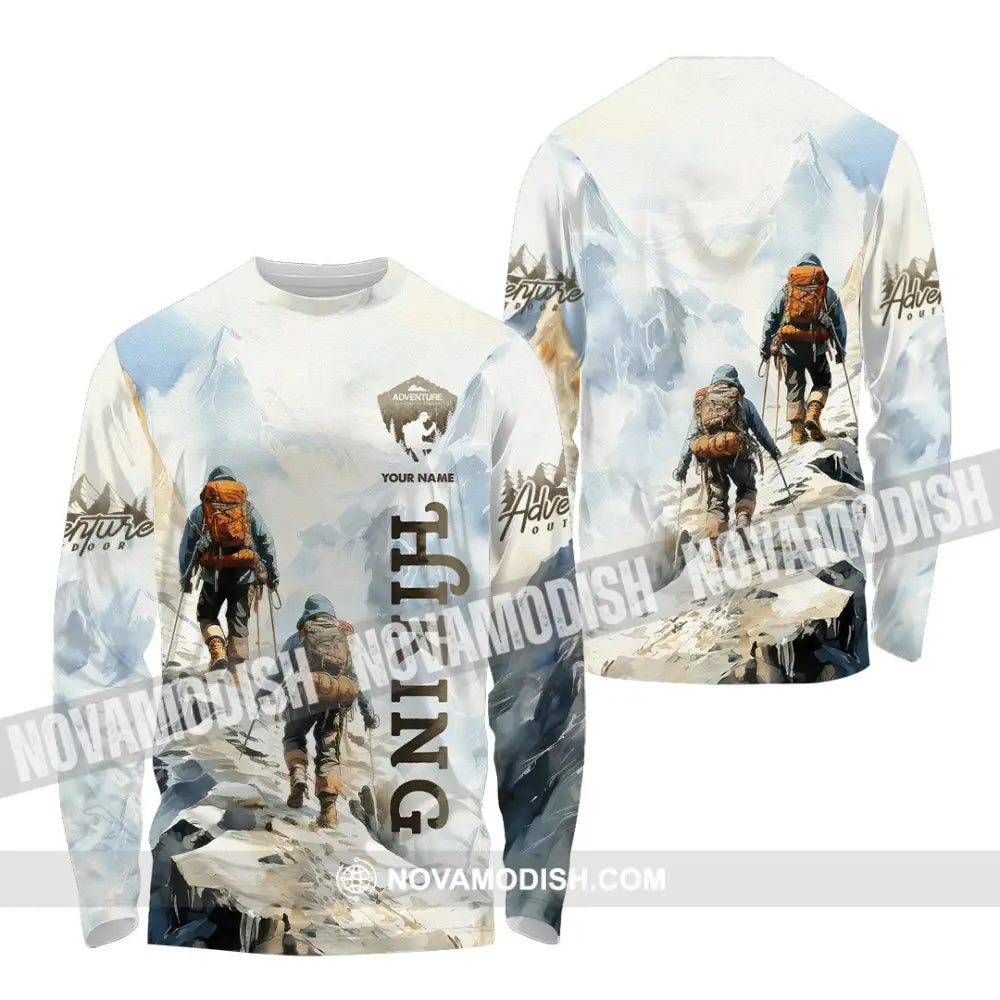 Unisex Shirt - Custom Text Shirt Hiking Long Sleeve Shirt / S T-shirt