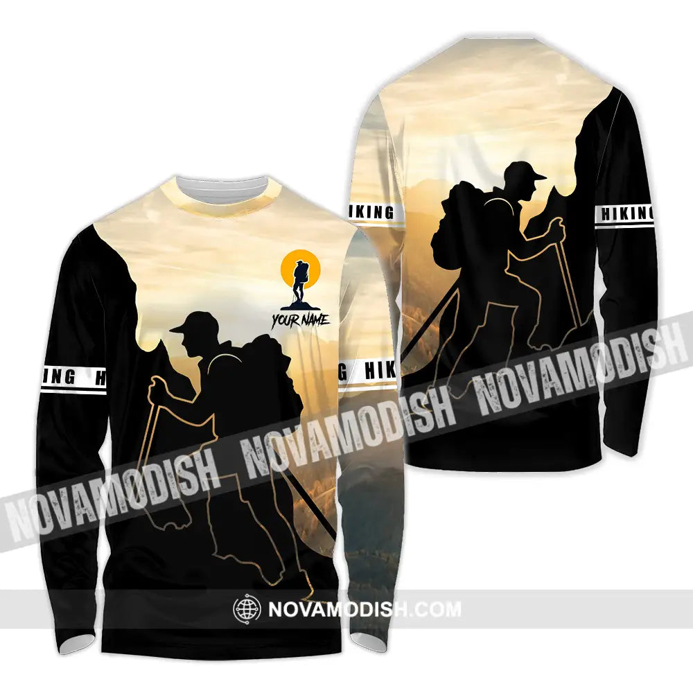 Unisex Shirt - Custom Text Shirt Hiking Long Sleeve Shirt / S T-shirt