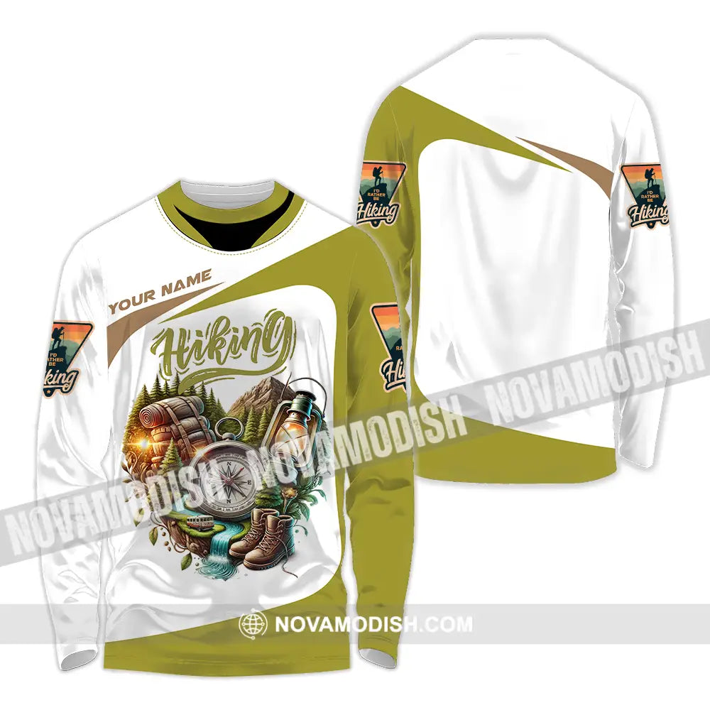 Unisex Shirt - Custom Text Shirt Hiking Shirt Long Sleeve Shirt / S T-shirt