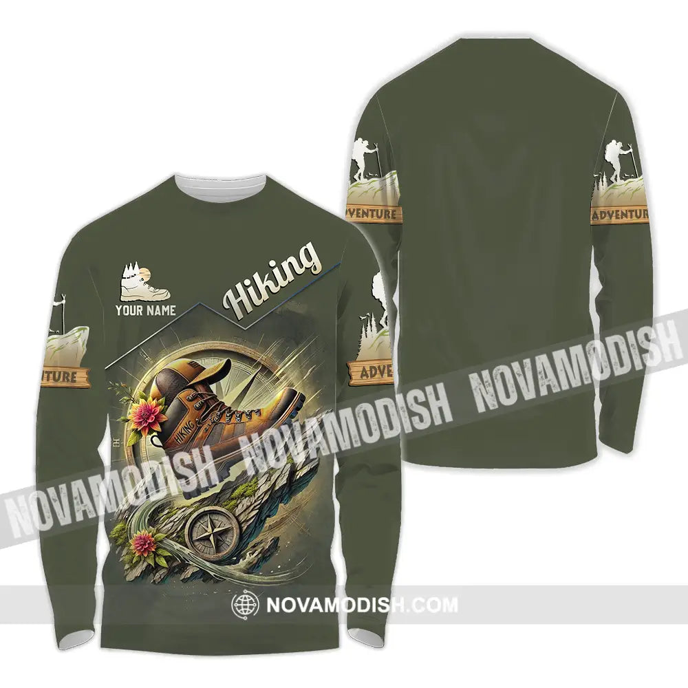 Unisex Shirt - Custom Text Shirt Hiking Long Sleeve Shirt / S T-shirt