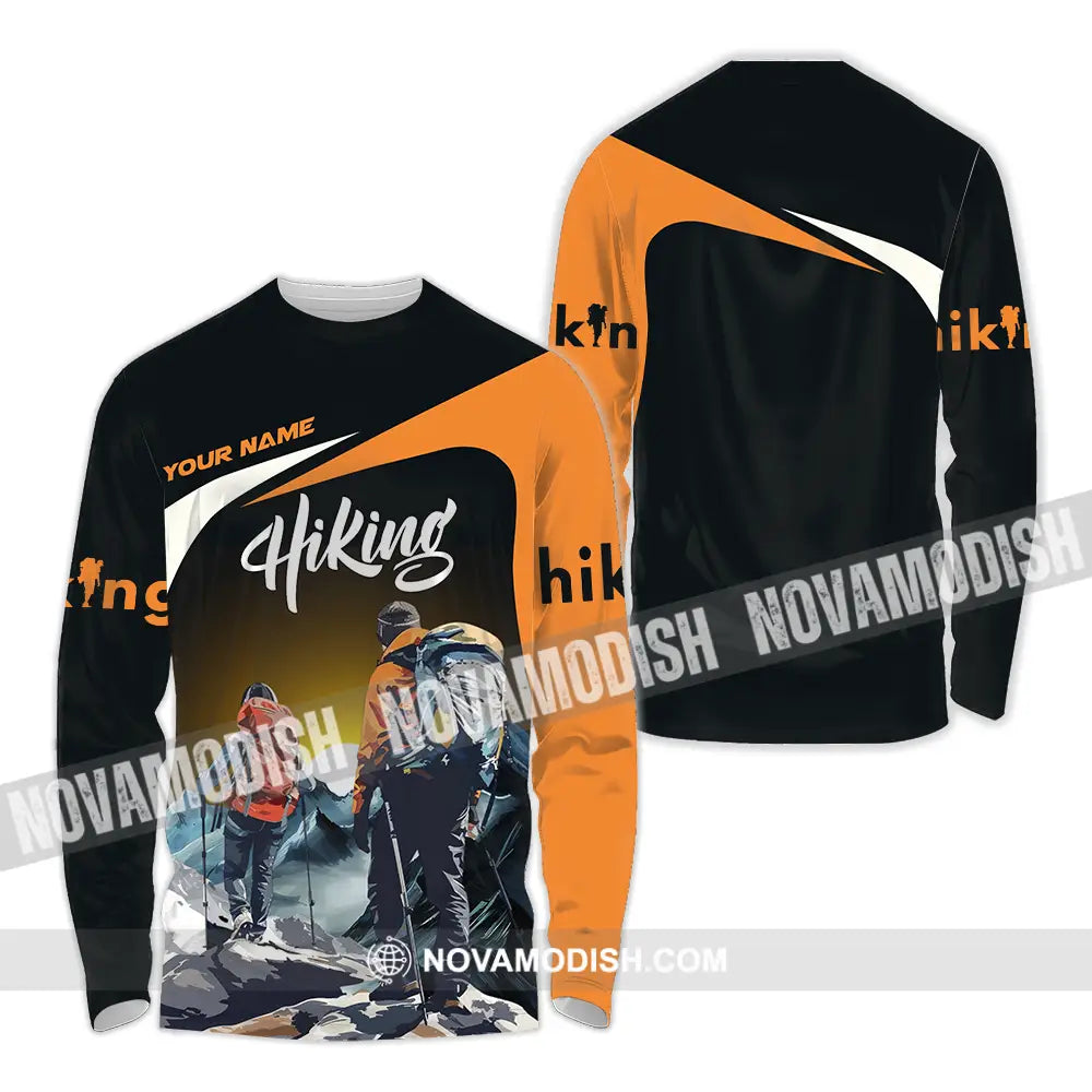 Unisex Shirt - Custom Text Shirt Hiking Long Sleeve Shirt / S T-shirt