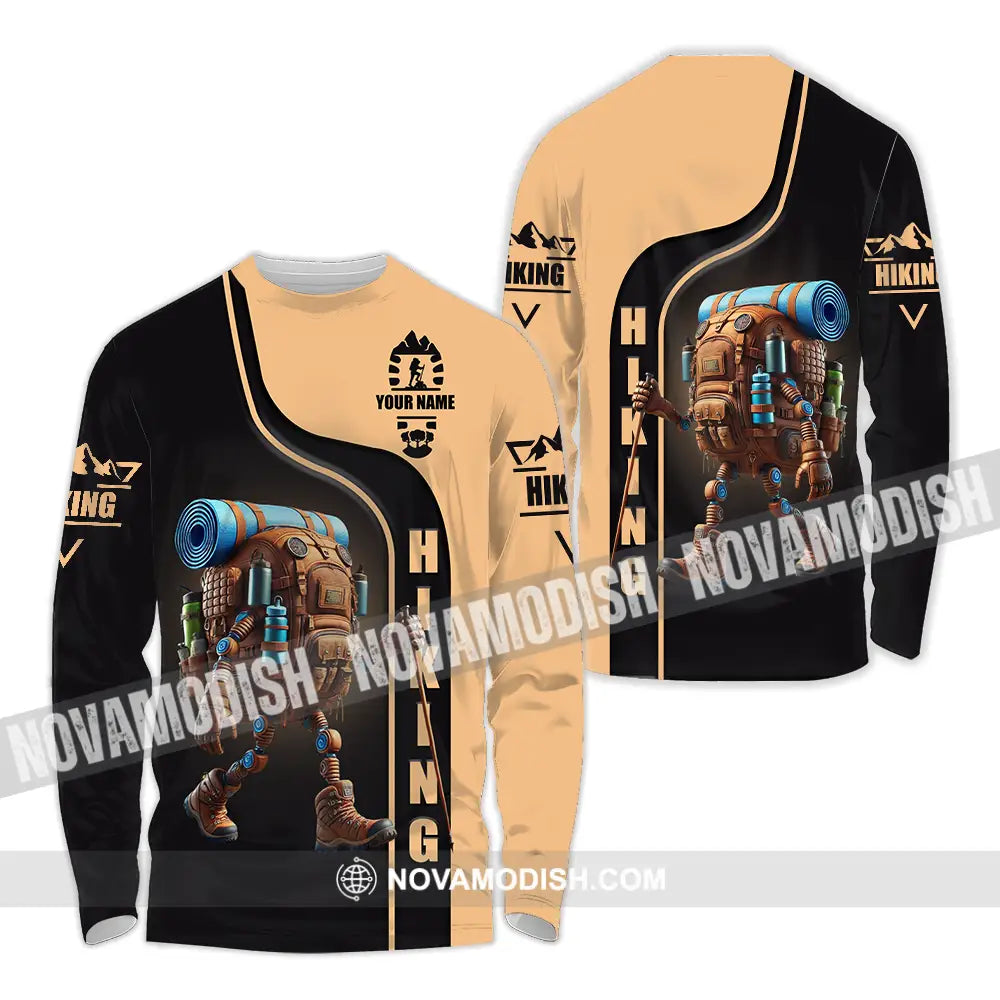 Unisex Shirt - Custom Text Shirt Hiking Long Sleeve Shirt / S T-shirt
