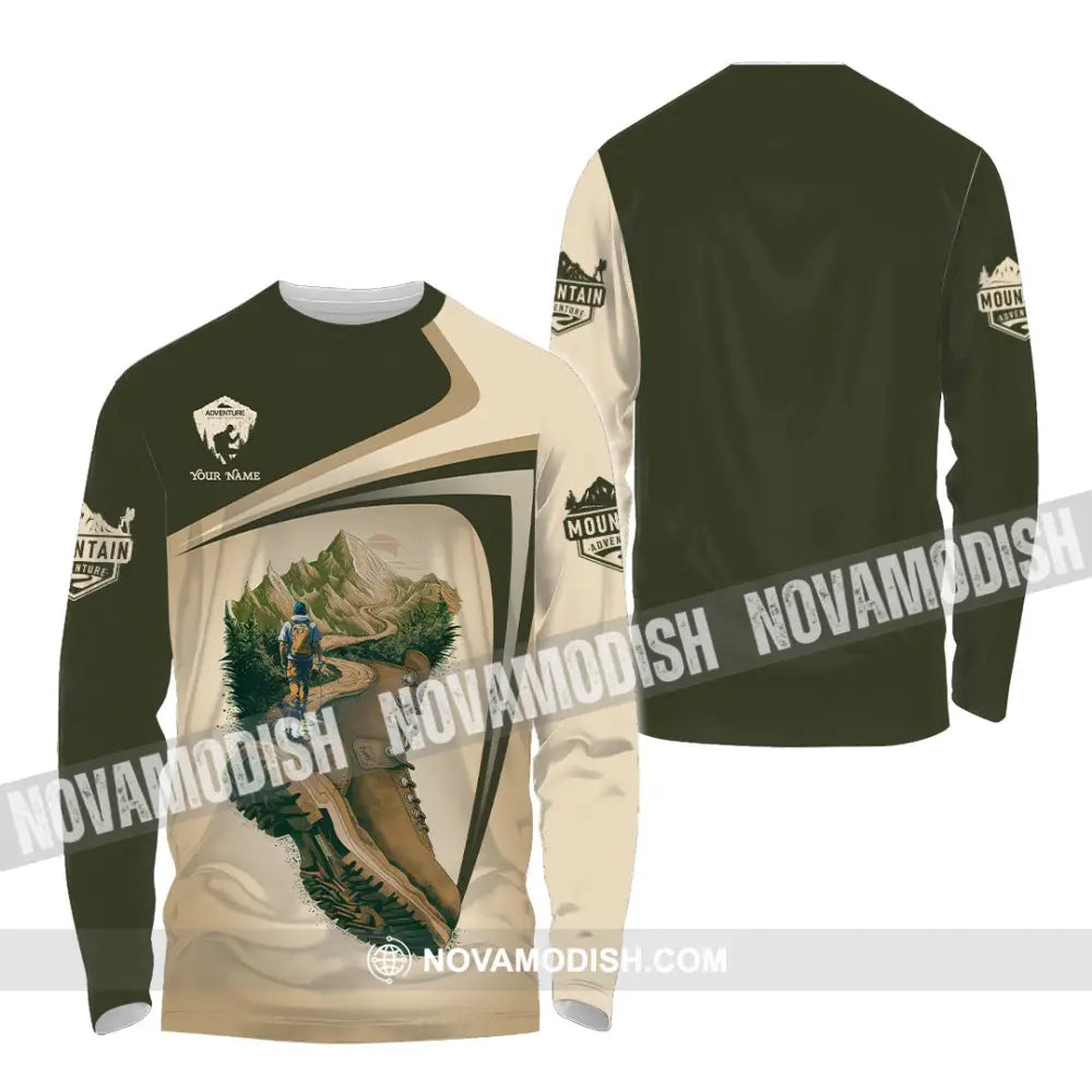 Unisex Shirt - Custom Text Shirt Hiking Long Sleeve Shirt / S T-shirt