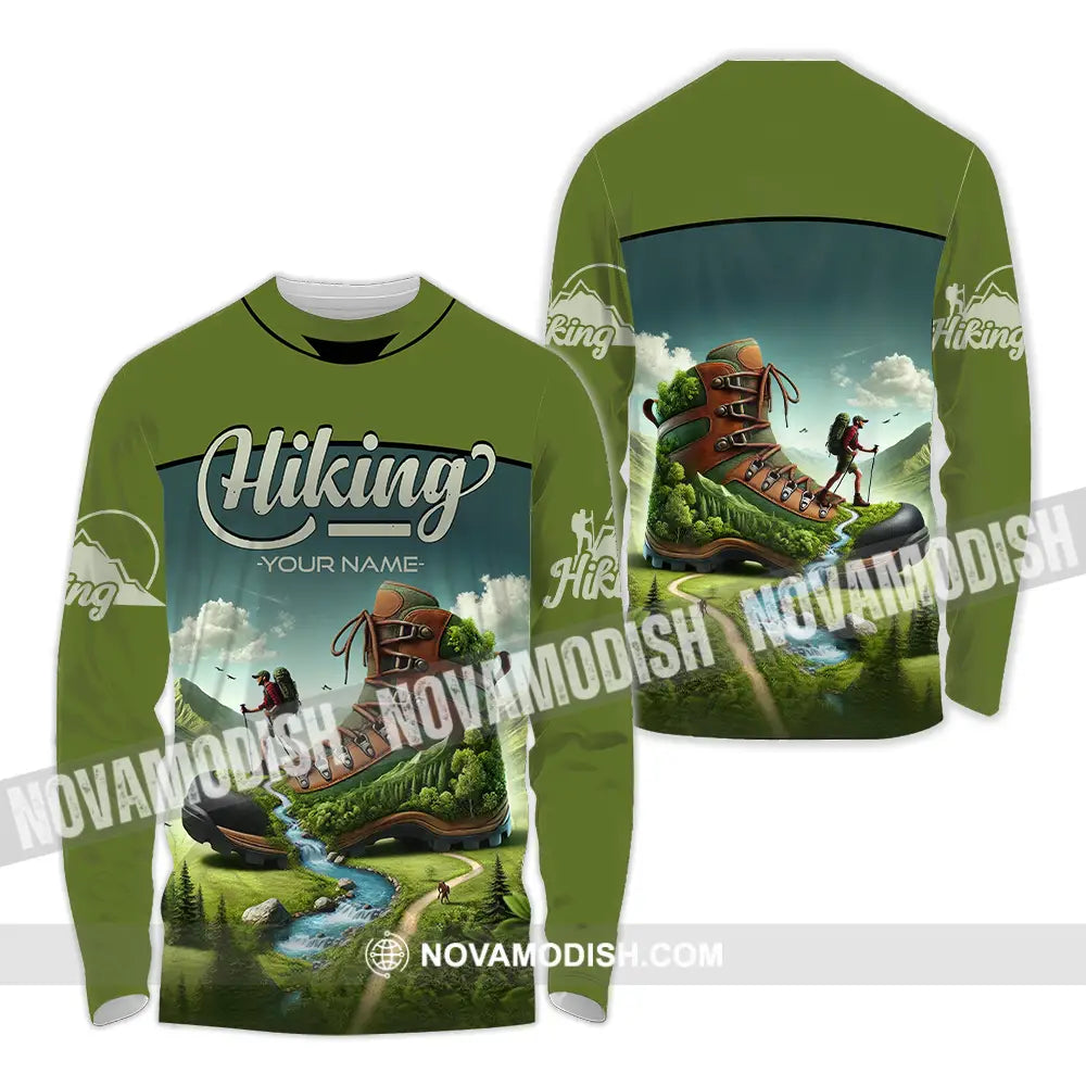 Unisex Shirt - Custom Text Shirt Hiking Shirt Long Sleeve Shirt / S T-shirt