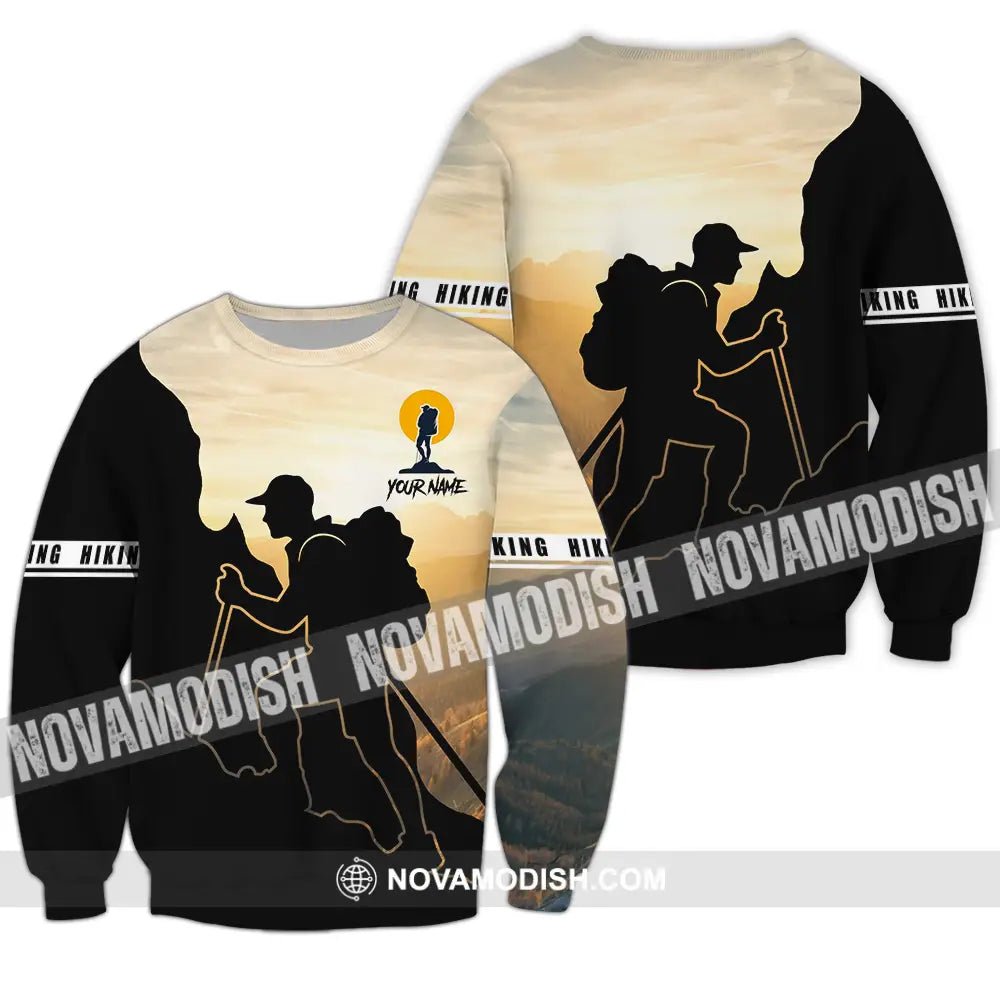 Unisex Shirt - Custom Text Shirt Hiking Long Sleeve / S T-shirt