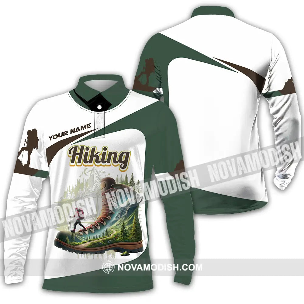 Unisex Shirt - Custom Text Shirt Hiking Lover Long Sleeve Polo / S T-shirt