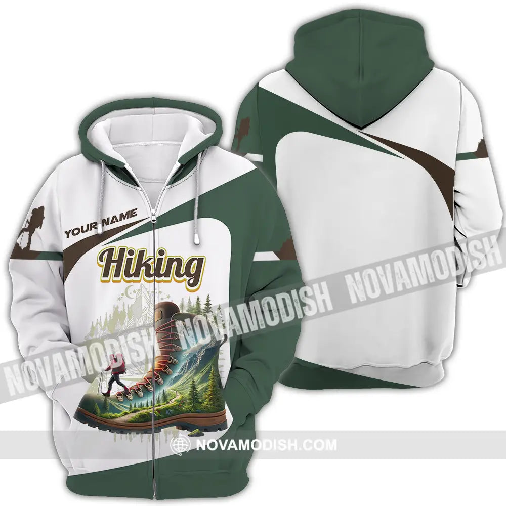 Unisex Shirt - Custom Text Shirt Hiking Lover Zipper Hoodie / S T-shirt