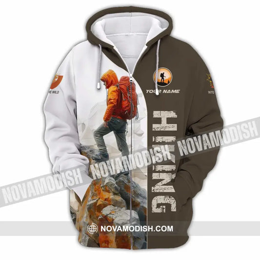 Unisex Shirt - Custom Text Shirt Hiking Shirt Zipper Hoodie / S T-shirt