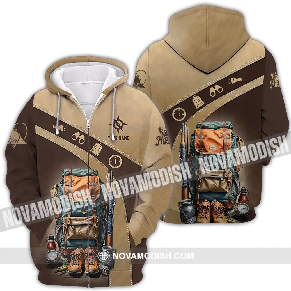 Unisex Shirt - Custom Text Shirt Hiking Shirt Zipper Hoodie / S T-shirt