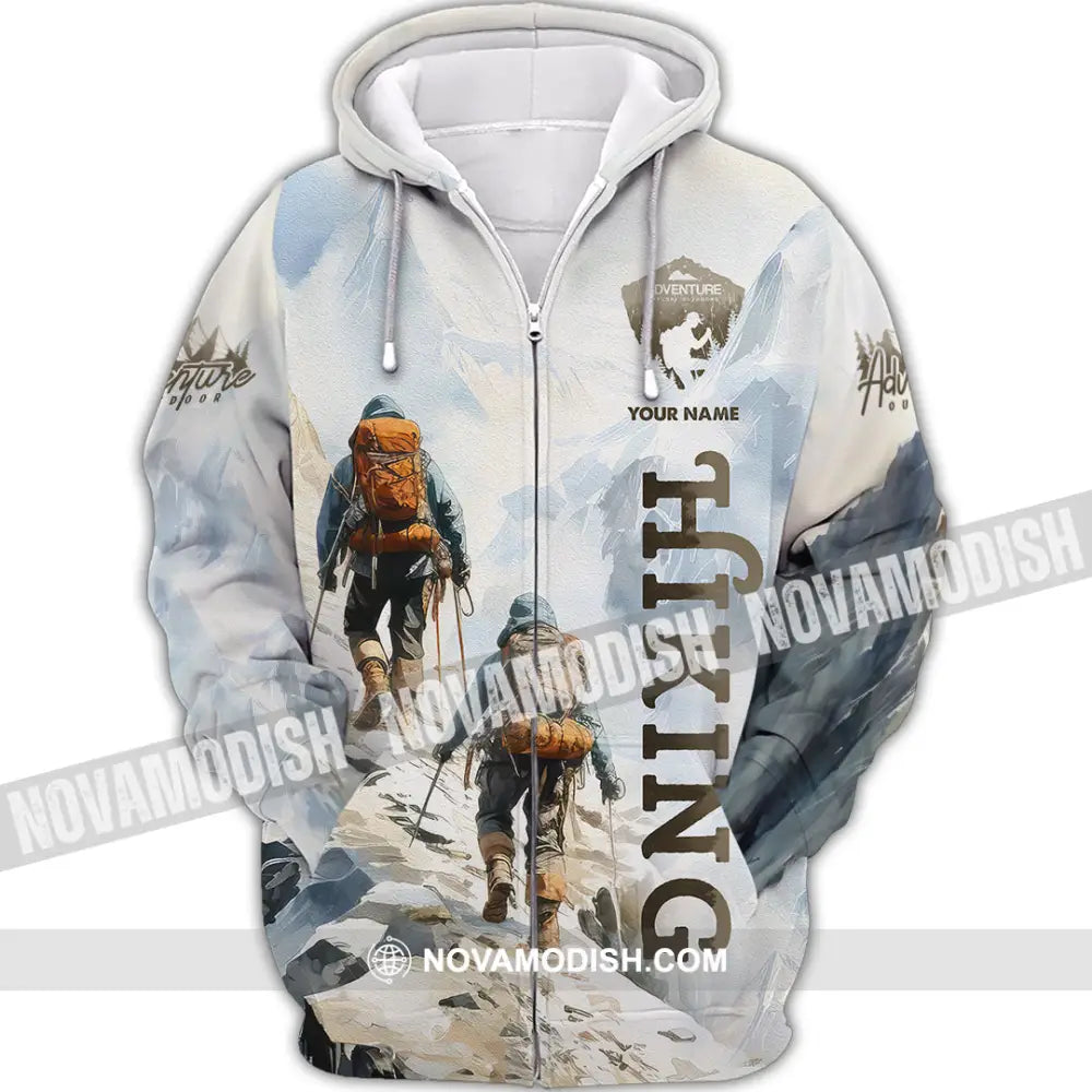 Unisex Shirt - Custom Text Shirt Hiking Zipper Hoodie / S T-shirt