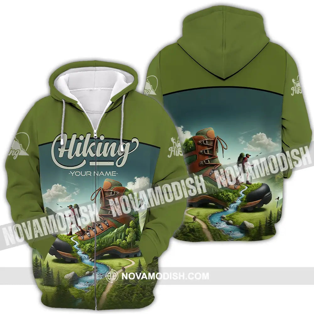 Unisex Shirt - Custom Text Shirt Hiking Shirt Zipper Hoodie / S T-shirt