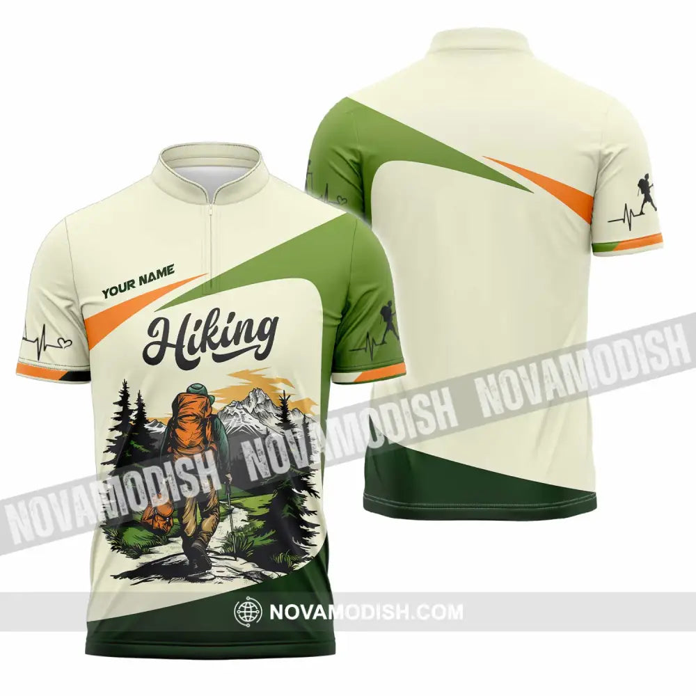 Unisex Shirt - Custom Text Shirt Hiking Shirt Zipper Polo Shirt / S T-shirt