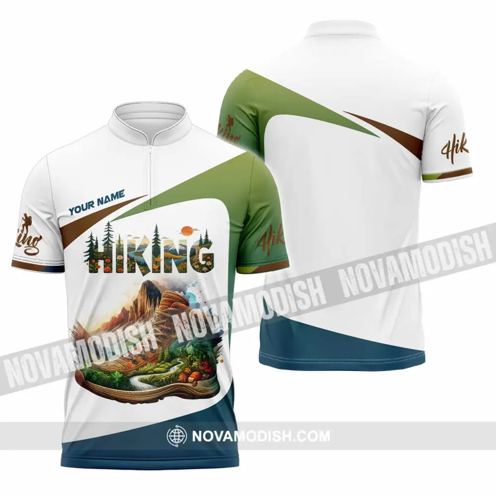 Unisex Shirt - Custom Text Shirt Hiking Shirt Zipper Polo Shirt / S T-shirt