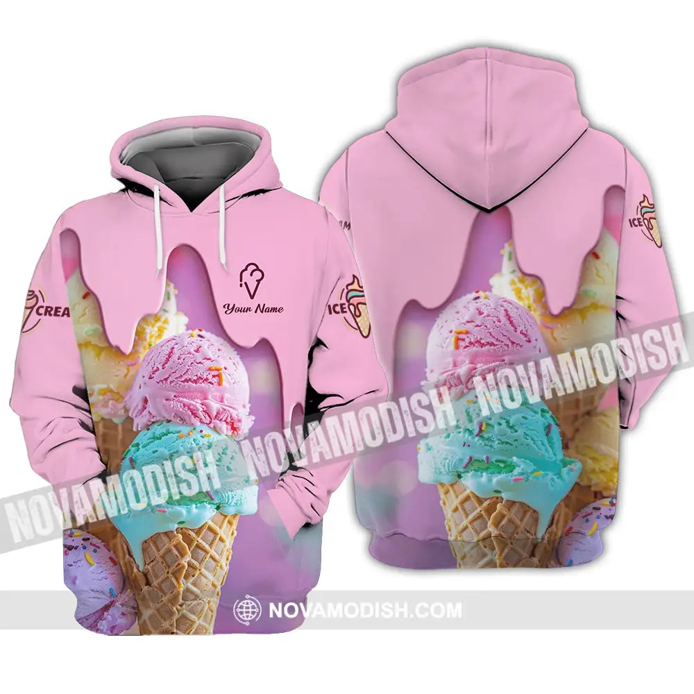 Unisex Shirt - Custom Text Shirt Ice Cream Shirt Hoodie / S T-shirt