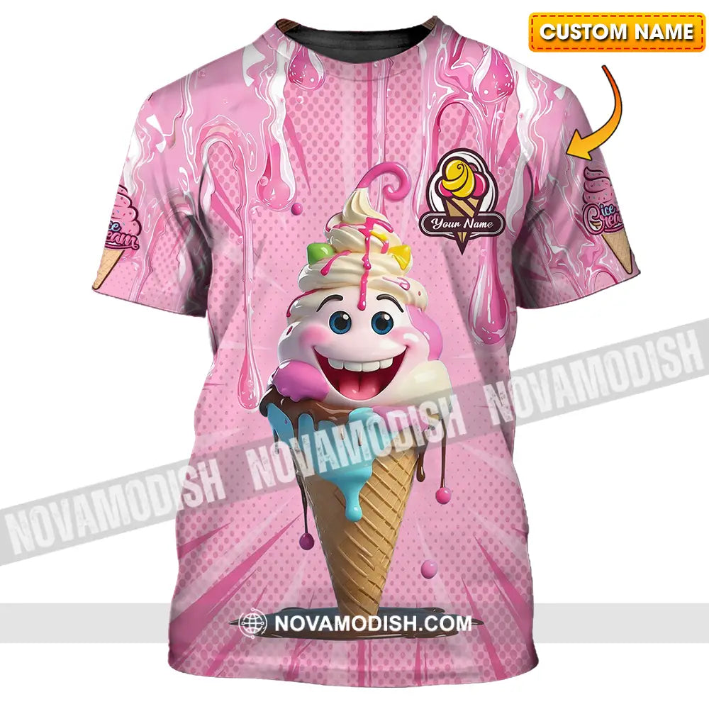 Unisex Shirt - Custom Text Shirt Ice Cream T-shirt