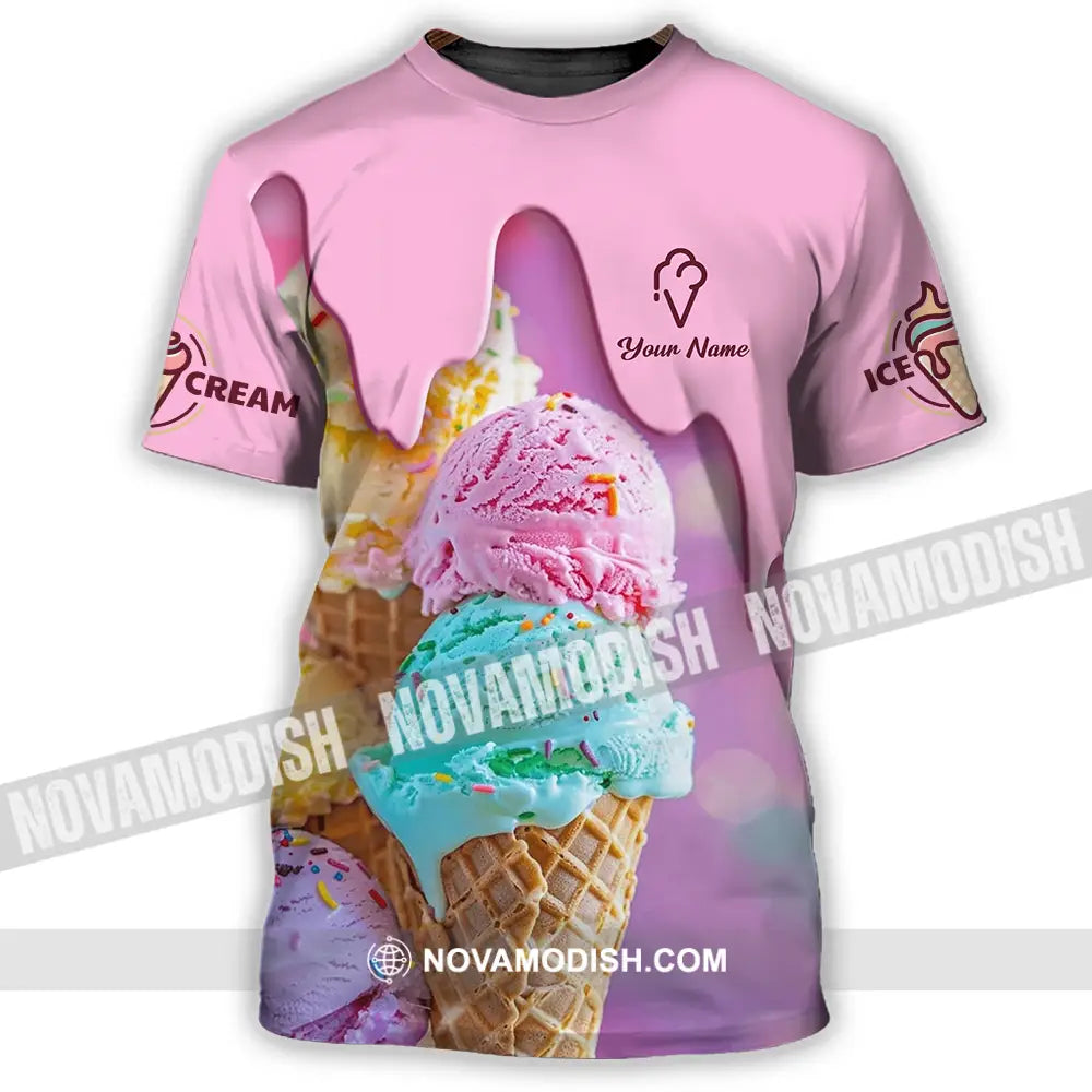 Unisex Shirt - Custom Text Shirt Ice Cream Shirt T-Shirt / S T-shirt