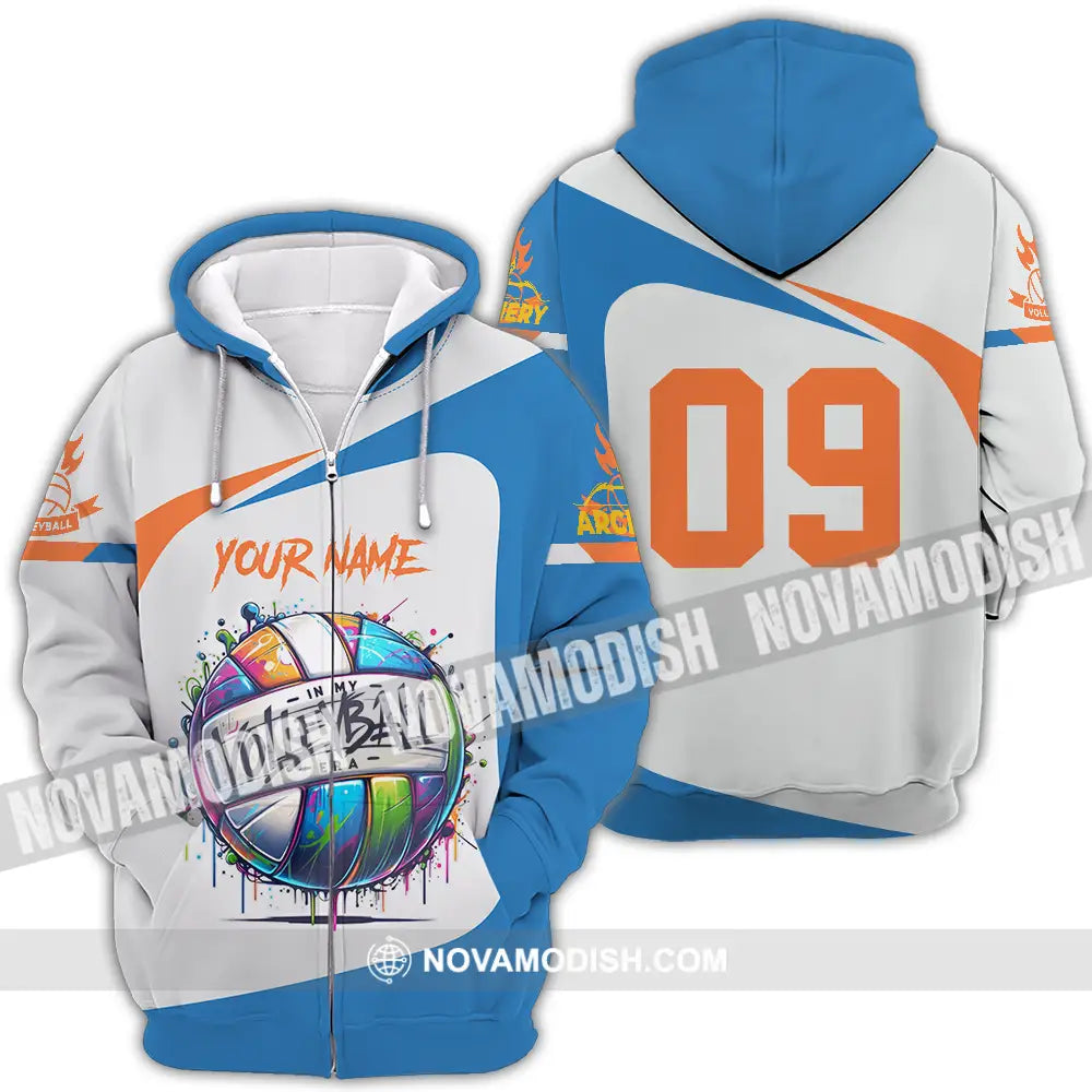 Unisex Shirt - Custom Text Shirt In My Volleyball Zipper Hoodie / S T-shirt
